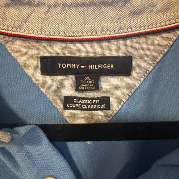 Tommy Hilfiger Mens Polo Rugby Blue Shirt XL - Picture 3 of 4